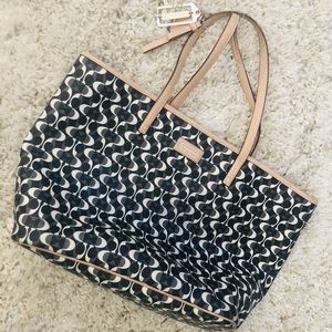 Black and white COACH shoulder purse